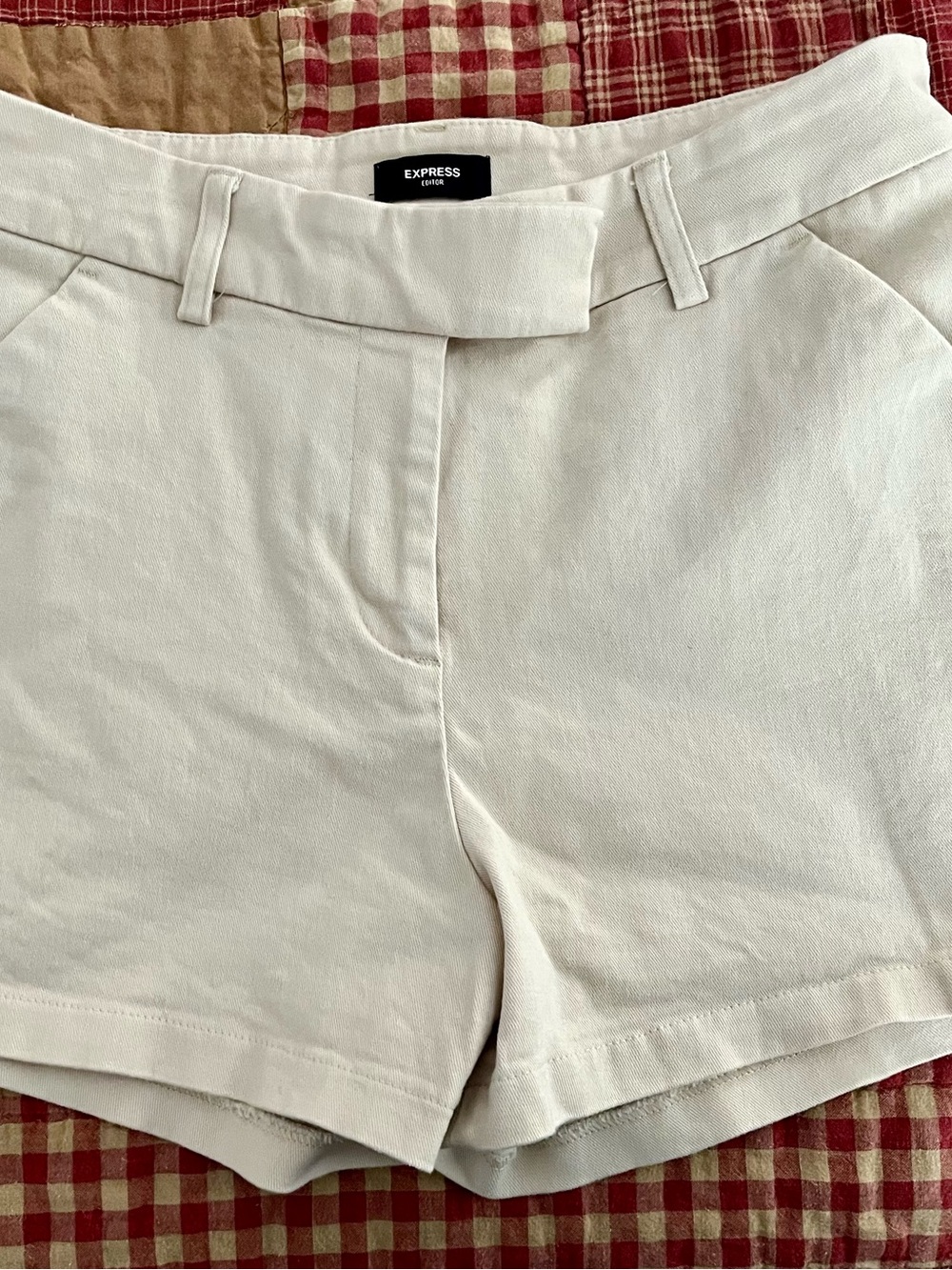 Express Cream High-Rise Tailored Women's Shorts